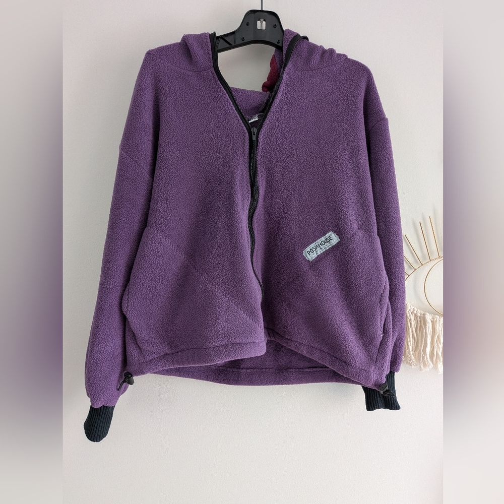 Poshhouse Of  Anchorage Women's Purple Fleece Jacket with Hood